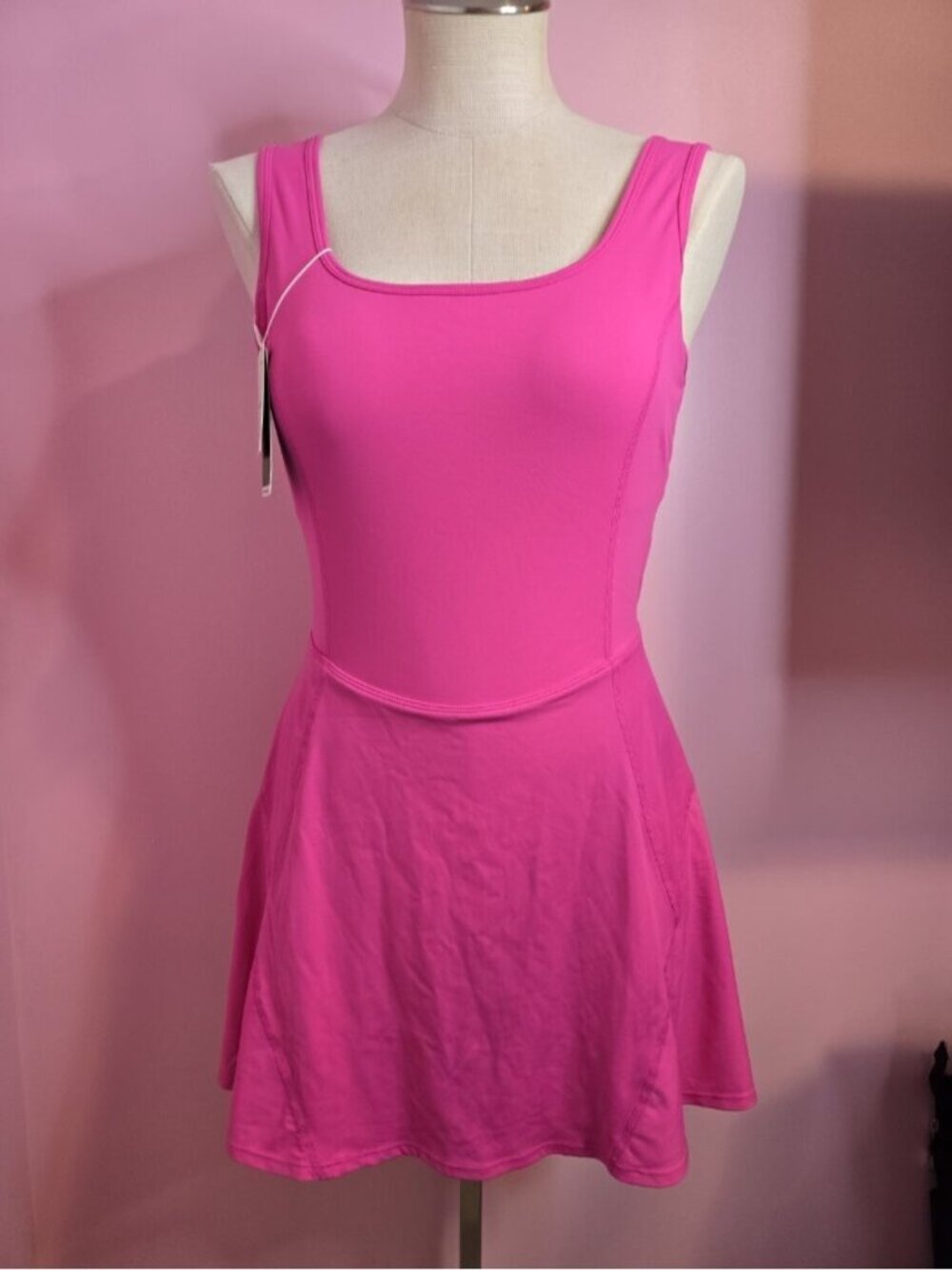Halara Women's SoftlyZero 2-in-1 Pockets Mini Active Dress Fuchsia Fedora Small